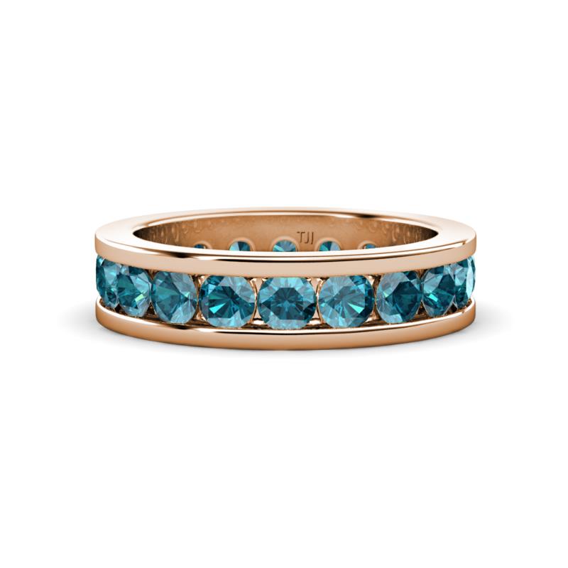 Celina 3.40 mm Round London Blue Topaz Eternity Band 