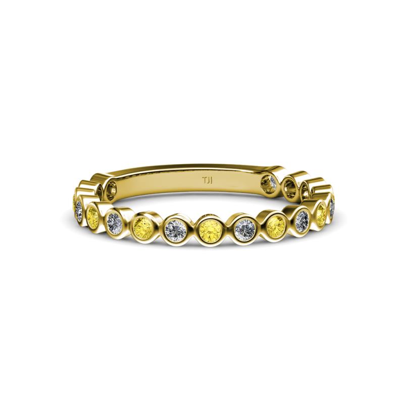 Ashlyn 1.80 mm Yellow Sapphire and Diamond 3/4 Eternity Band 
