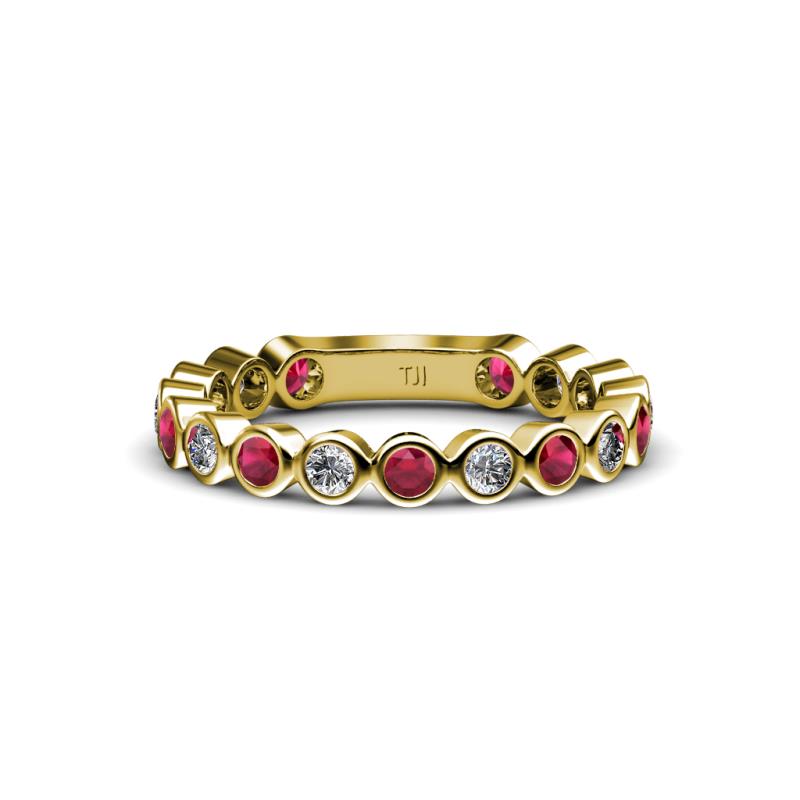 Ashlyn 2.30 mm Ruby and Diamond 3/4 Eternity Band 