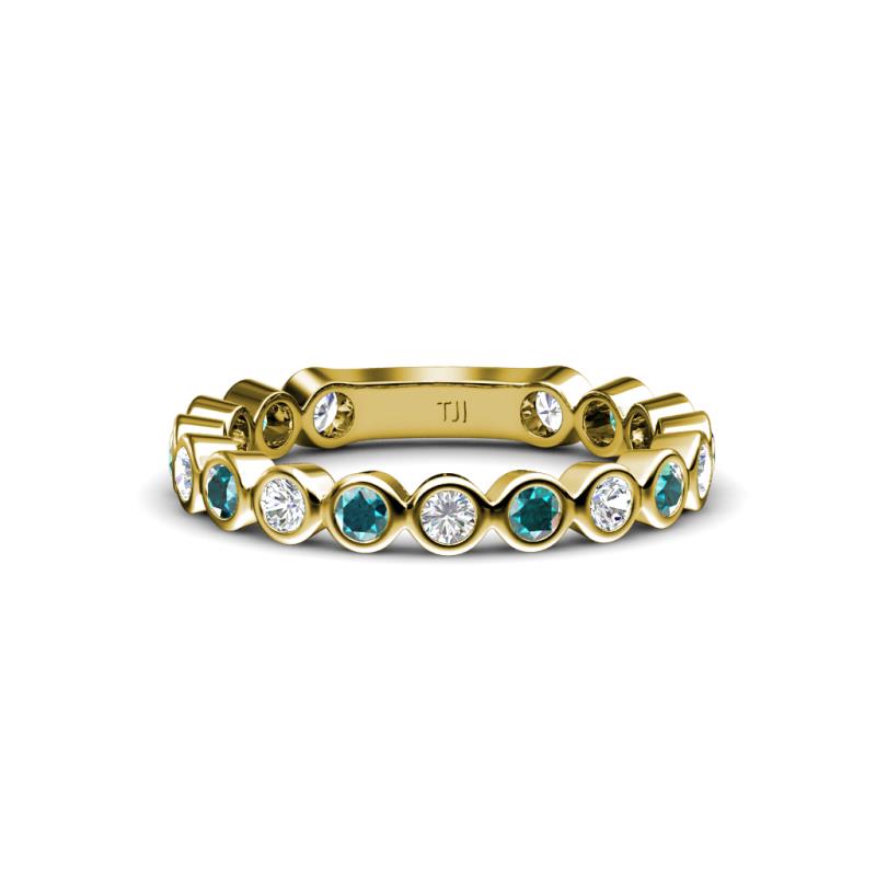 Ashlyn 2.30 mm London Blue Topaz and Diamond 3/4 Eternity Band 