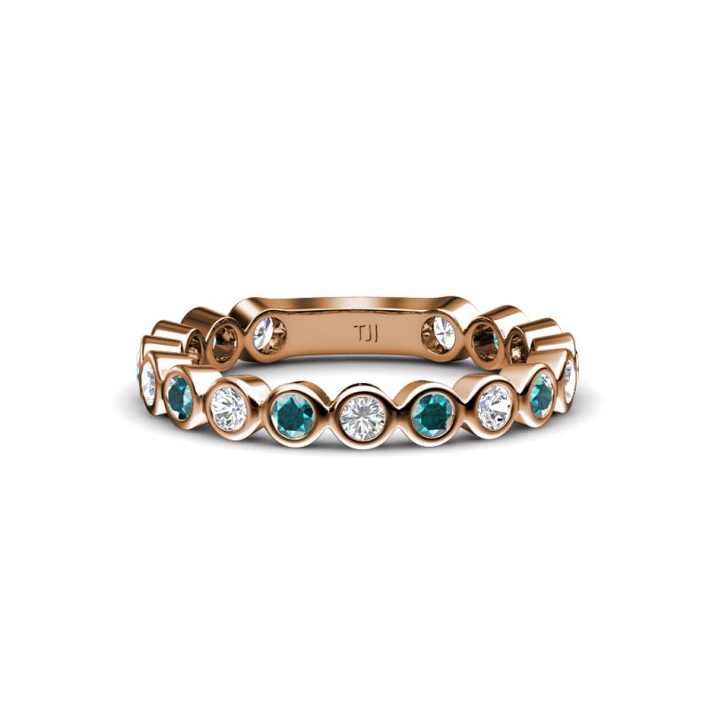 Ashlyn 2.30 mm London Blue Topaz and Diamond 3/4 Eternity Band 