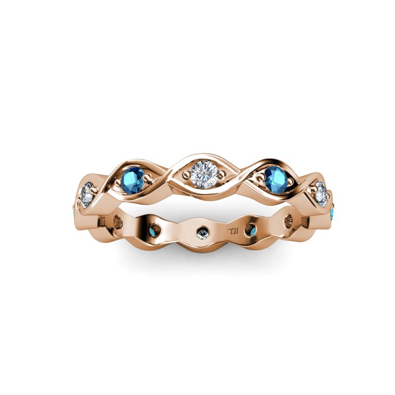 Breanna 1.70 mm Blue and White Diamond Eternity Band 