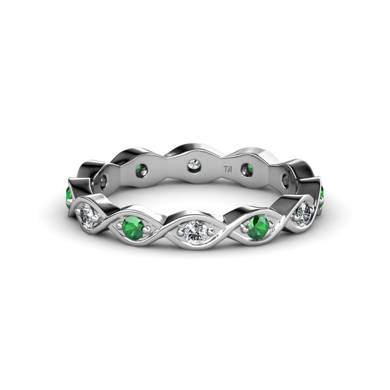 Breanna 1.70 mm Emerald and Diamond Eternity Band 