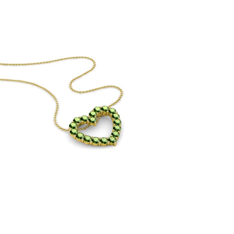 Zayna Green Garnet Heart Pendant 