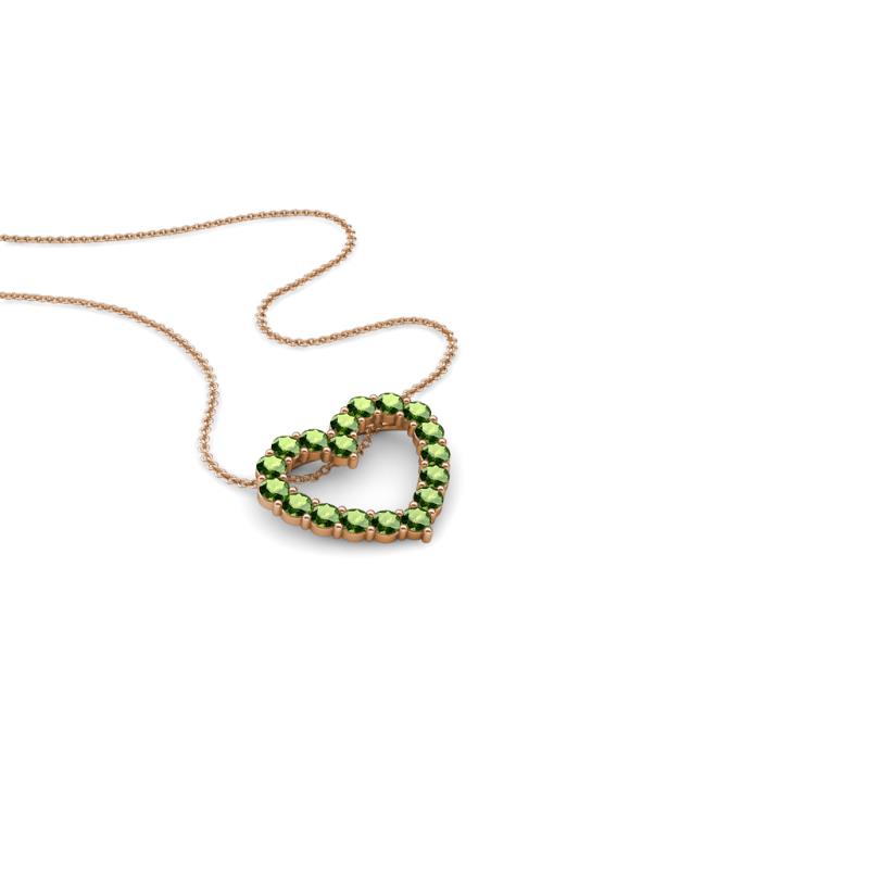 Zayna Green Garnet Heart Pendant 