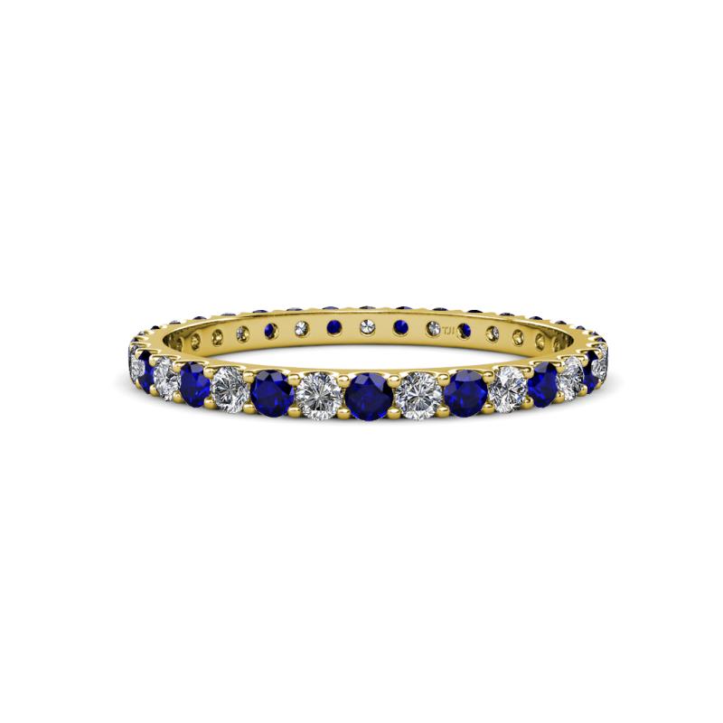 Audrey 2.00 mm Blue Sapphire and Diamond U Prong Eternity Band 