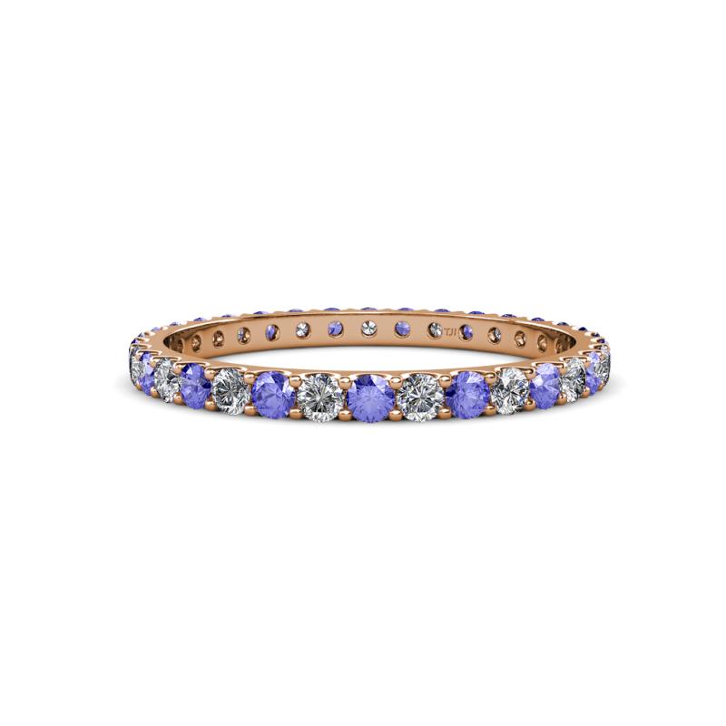 Audrey 2.00 mm Tanzanite and Diamond U Prong Eternity Band 