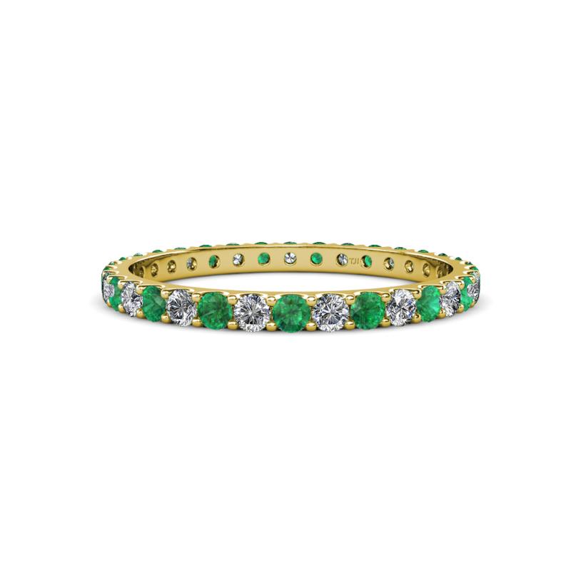 Audrey 2.00 mm Emerald and Diamond U Prong Eternity Band 