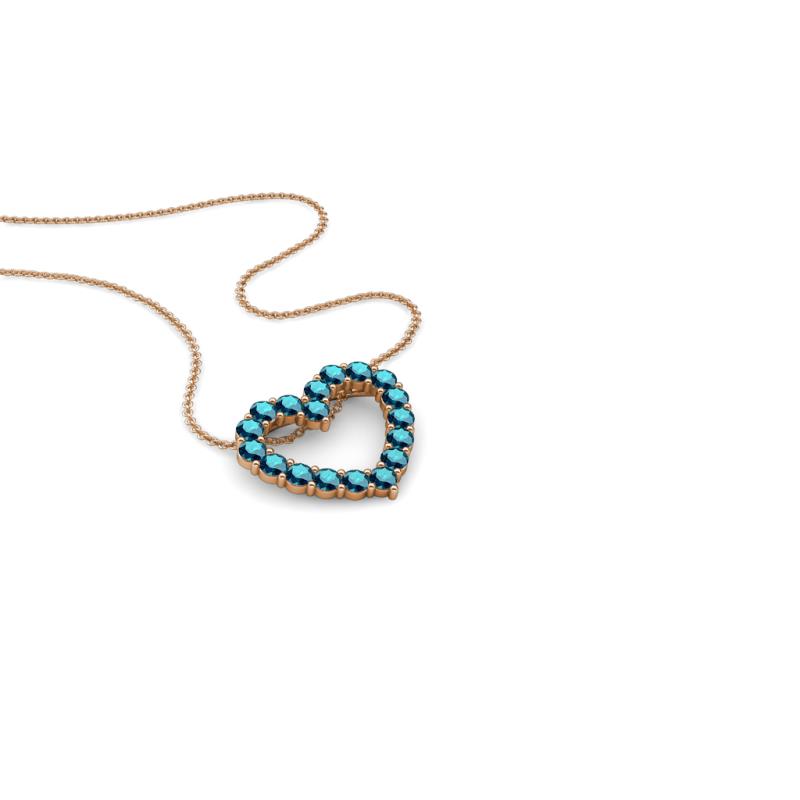 Zayna London Blue Topaz Heart Pendant 