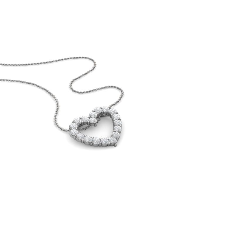 Zayna White Sapphire Heart Pendant 