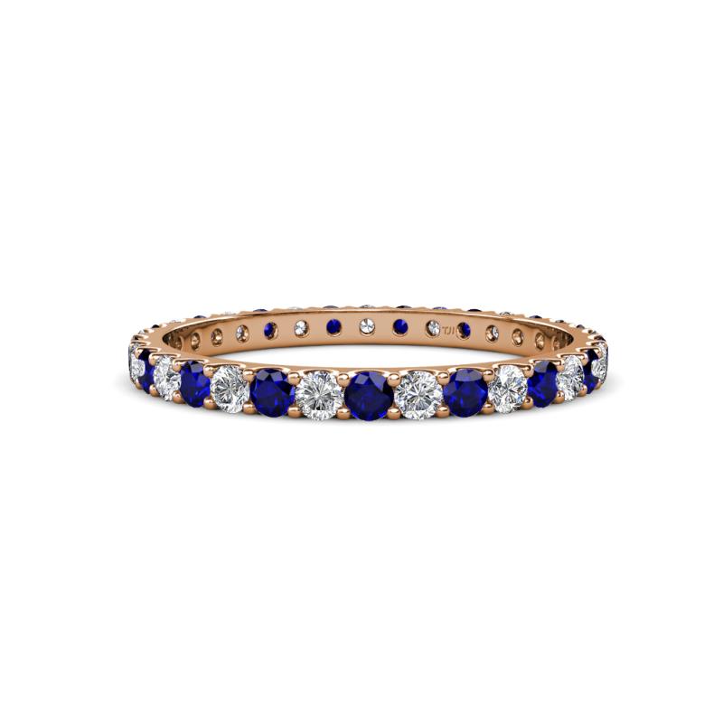 Audrey 2.40 mm Blue Sapphire and Diamond U Prong Eternity Band 