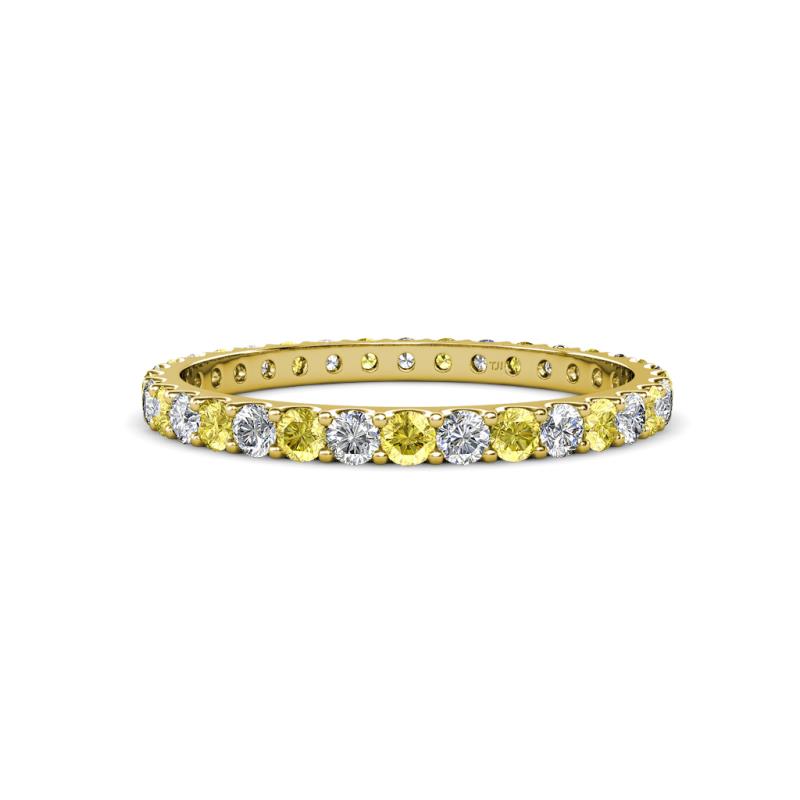 Audrey 2.40 mm Yellow Sapphire and Diamond U Prong Eternity Band 