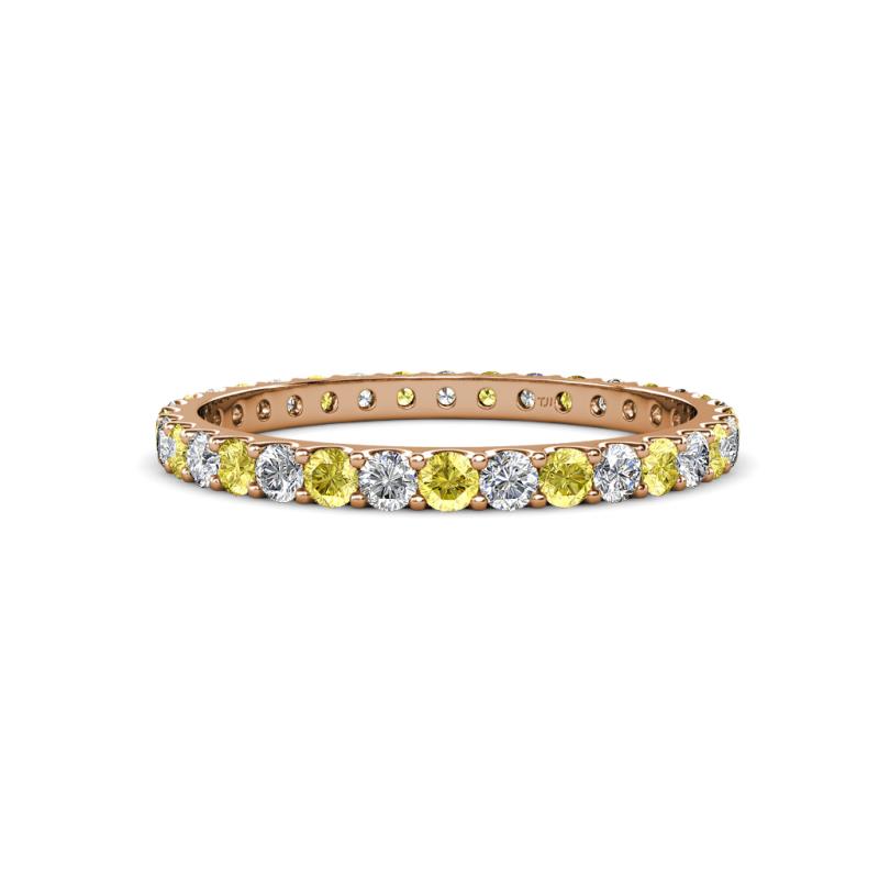 Audrey 2.40 mm Yellow Sapphire and Diamond U Prong Eternity Band 