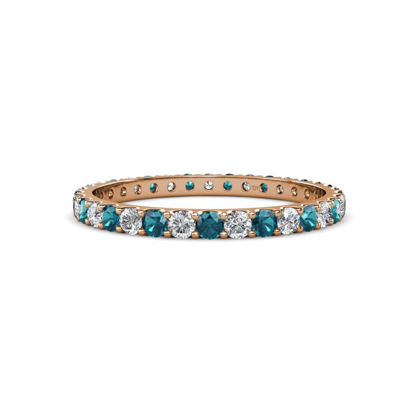Audrey 2.40 mm London Blue Topaz and Diamond U Prong Eternity Band 