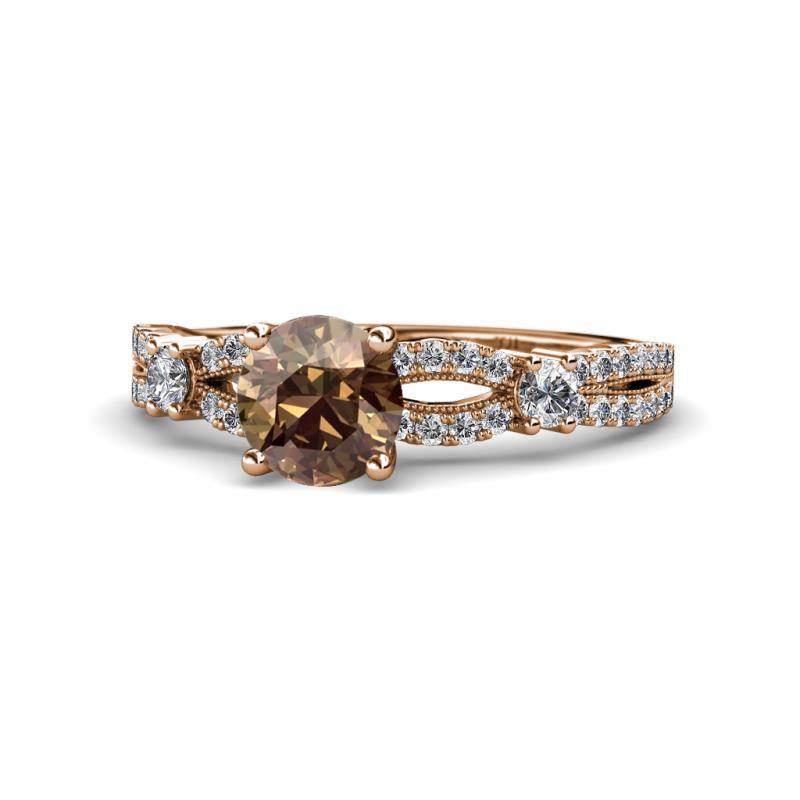 Senna Desire Smoky Quartz and Diamond Engagement Ring 