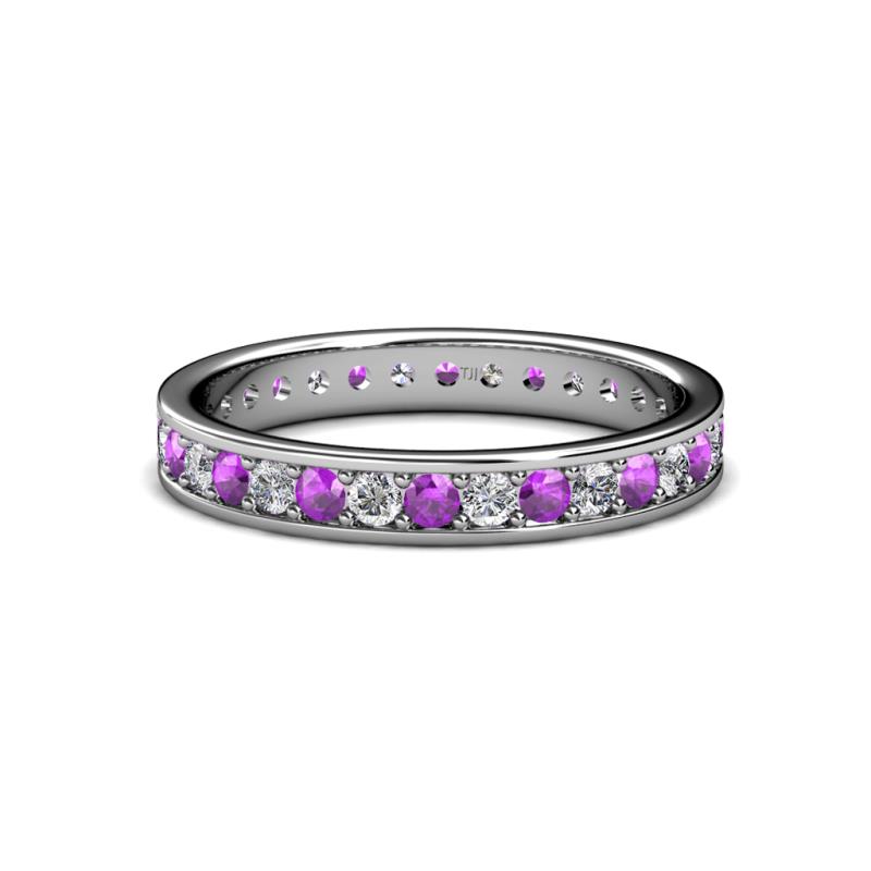 Livia 2.00 mm Amethyst and Diamond Eternity Band 