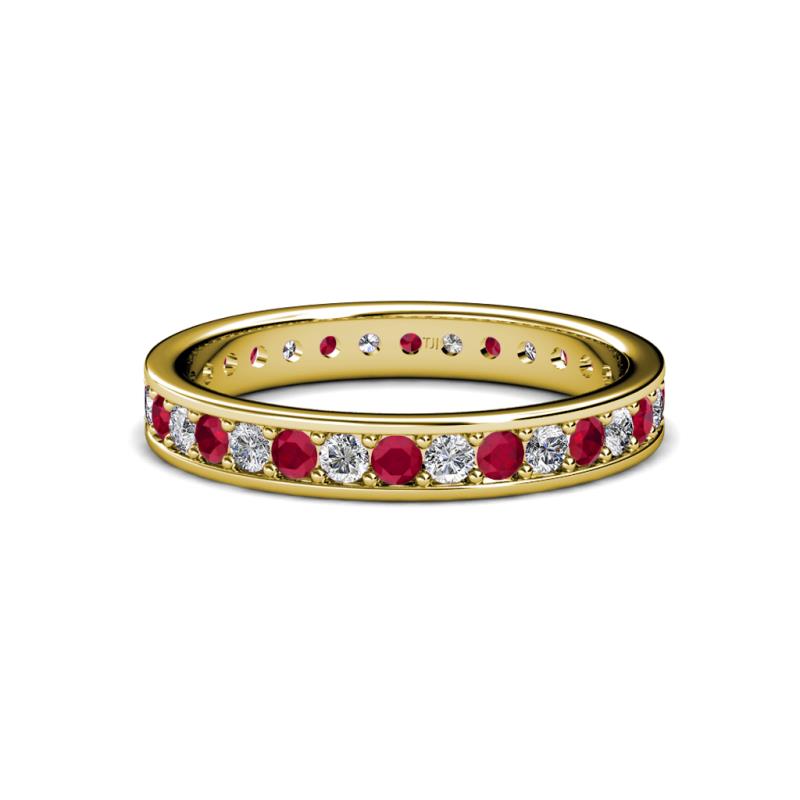 Livia 2.00 mm Ruby and Diamond Eternity Band 