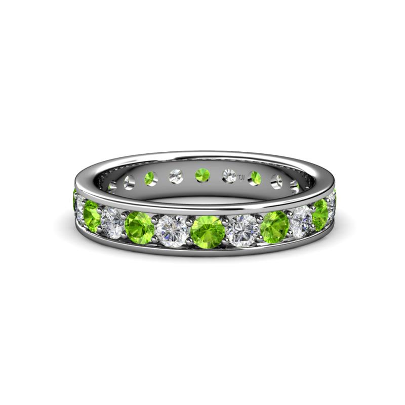 Livia 3.00 mm Peridot and Diamond Eternity Band 