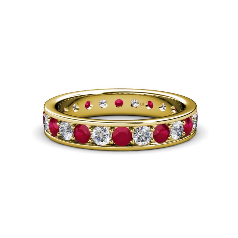 Livia 3.00 mm Ruby and Diamond Eternity Band 