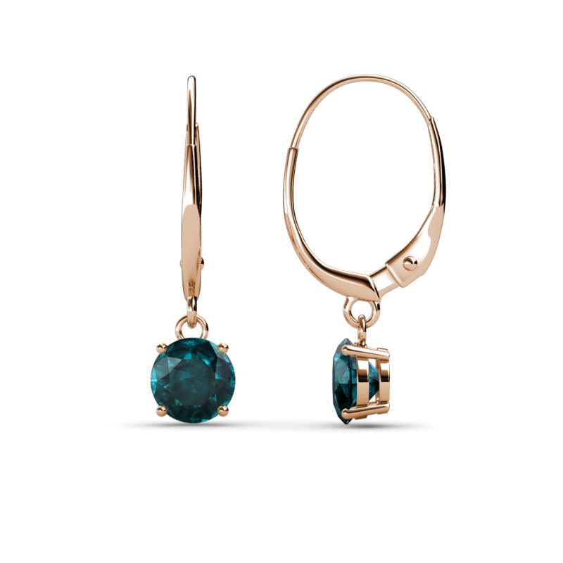 Grania London Blue Topaz (5mm) Solitaire Dangling Earrings 