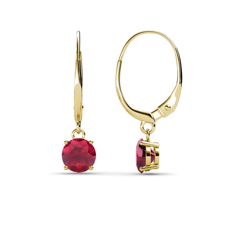 Grania Ruby (5mm) Solitaire Dangling Earrings 