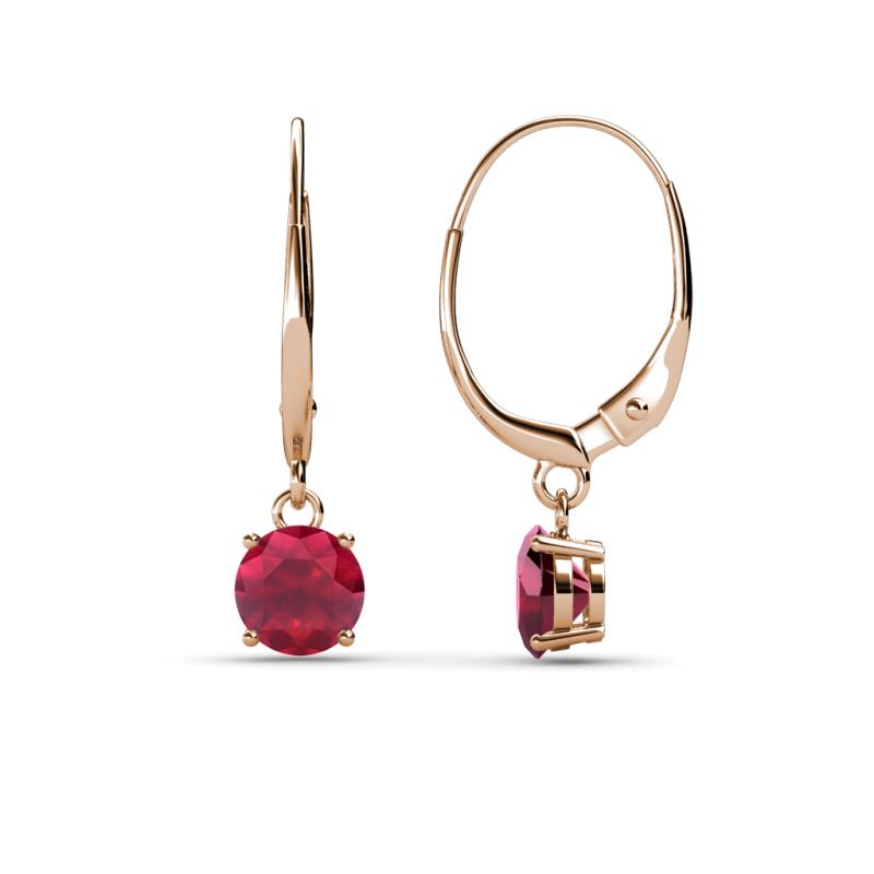Grania Ruby (5mm) Solitaire Dangling Earrings 
