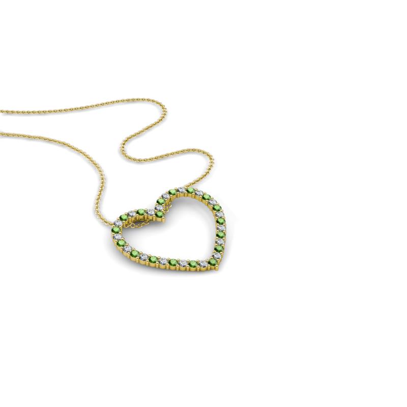 Elaina Green Garnet and Diamond Heart Pendant 