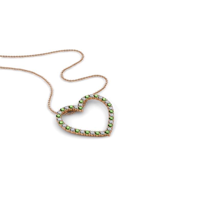 Elaina Green Garnet and Diamond Heart Pendant 