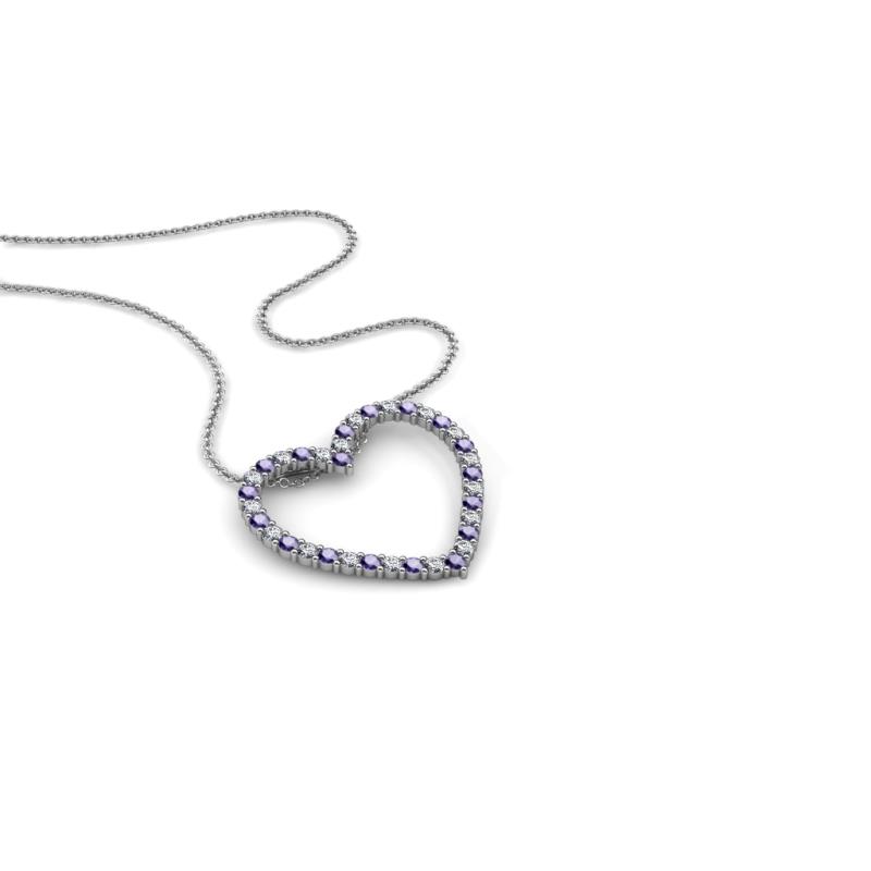 Elaina Iolite and Diamond Heart Pendant 
