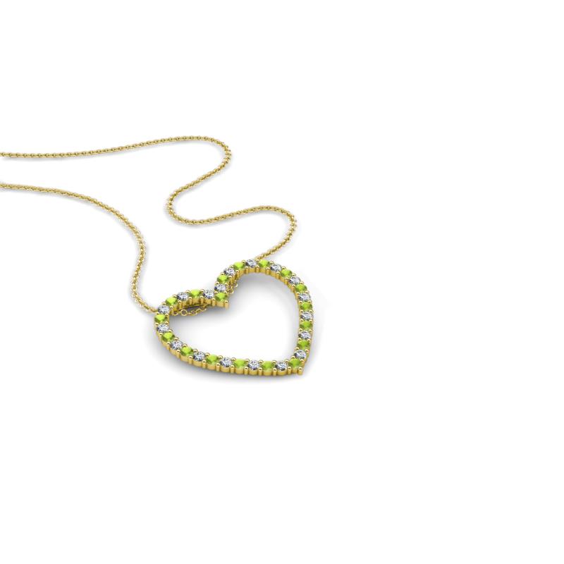 Elaina Peridot and Diamond Heart Pendant 