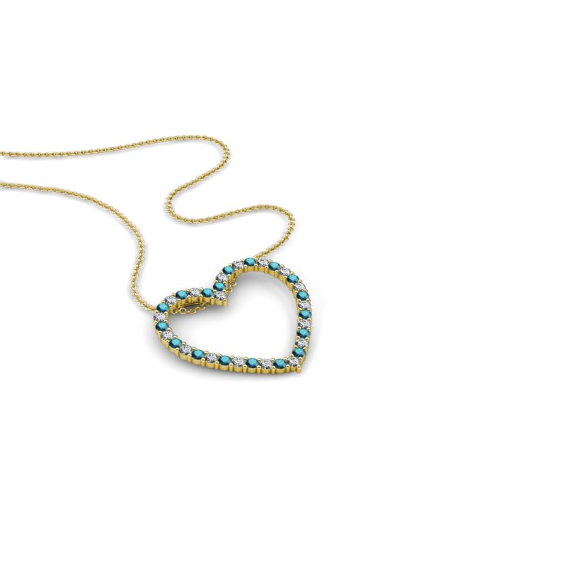 Elaina London Blue Topaz and Diamond Heart Pendant 