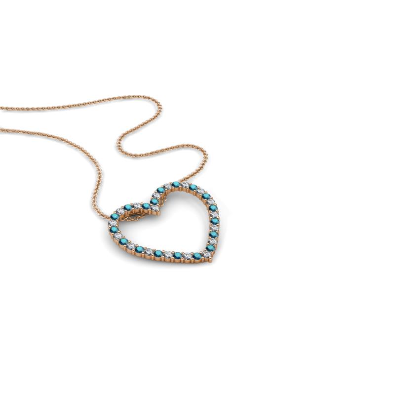 Elaina London Blue Topaz and Diamond Heart Pendant 