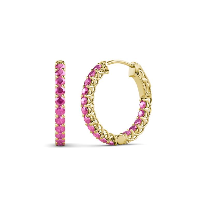 Amara Pink Sapphire Hoop Earrings 