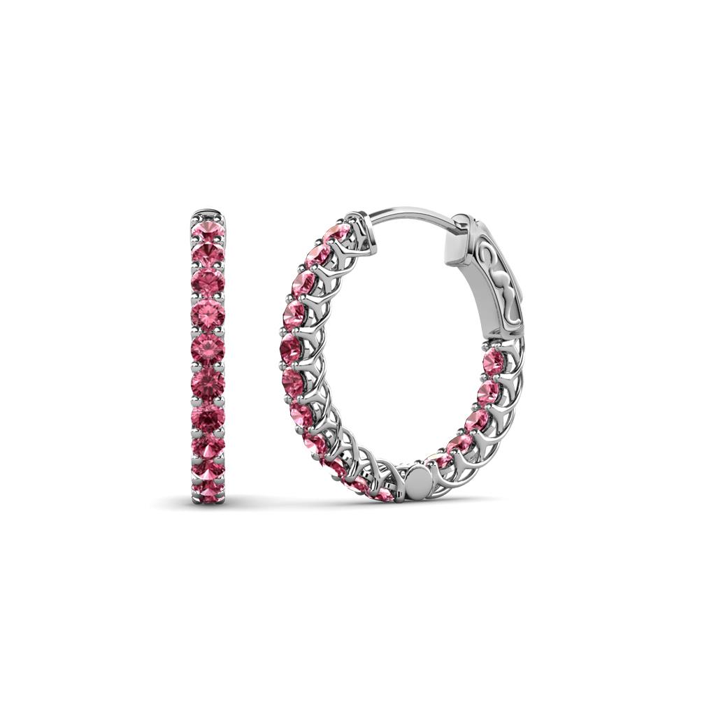 Amara Pink Tourmaline Hoop Earrings 