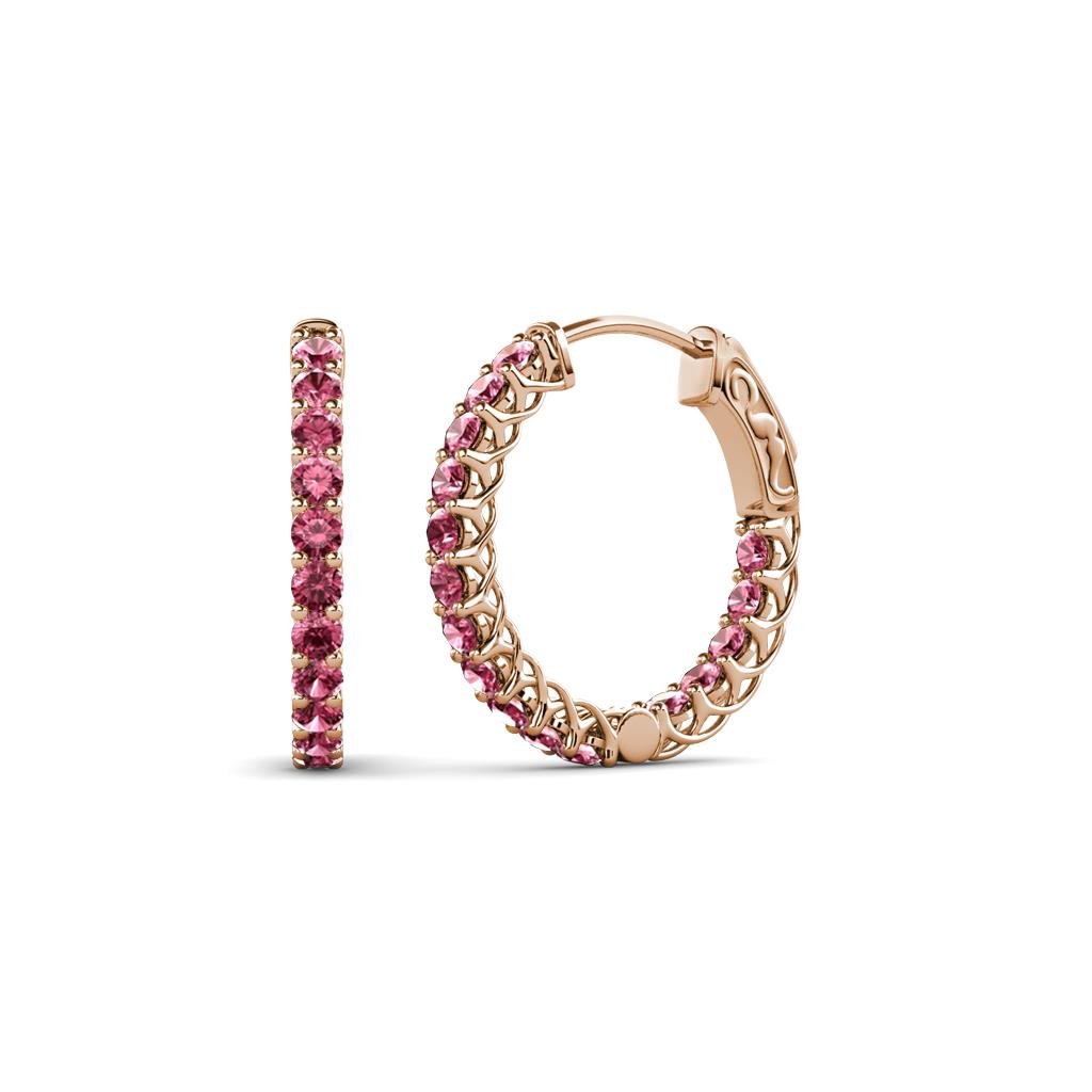 Amara Pink Tourmaline Hoop Earrings 