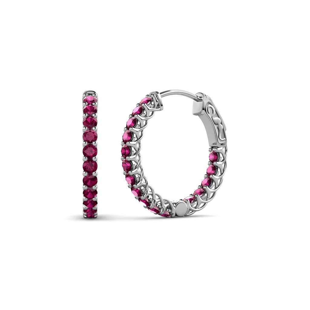 Amara Rhodolite Garnet Hoop Earrings 