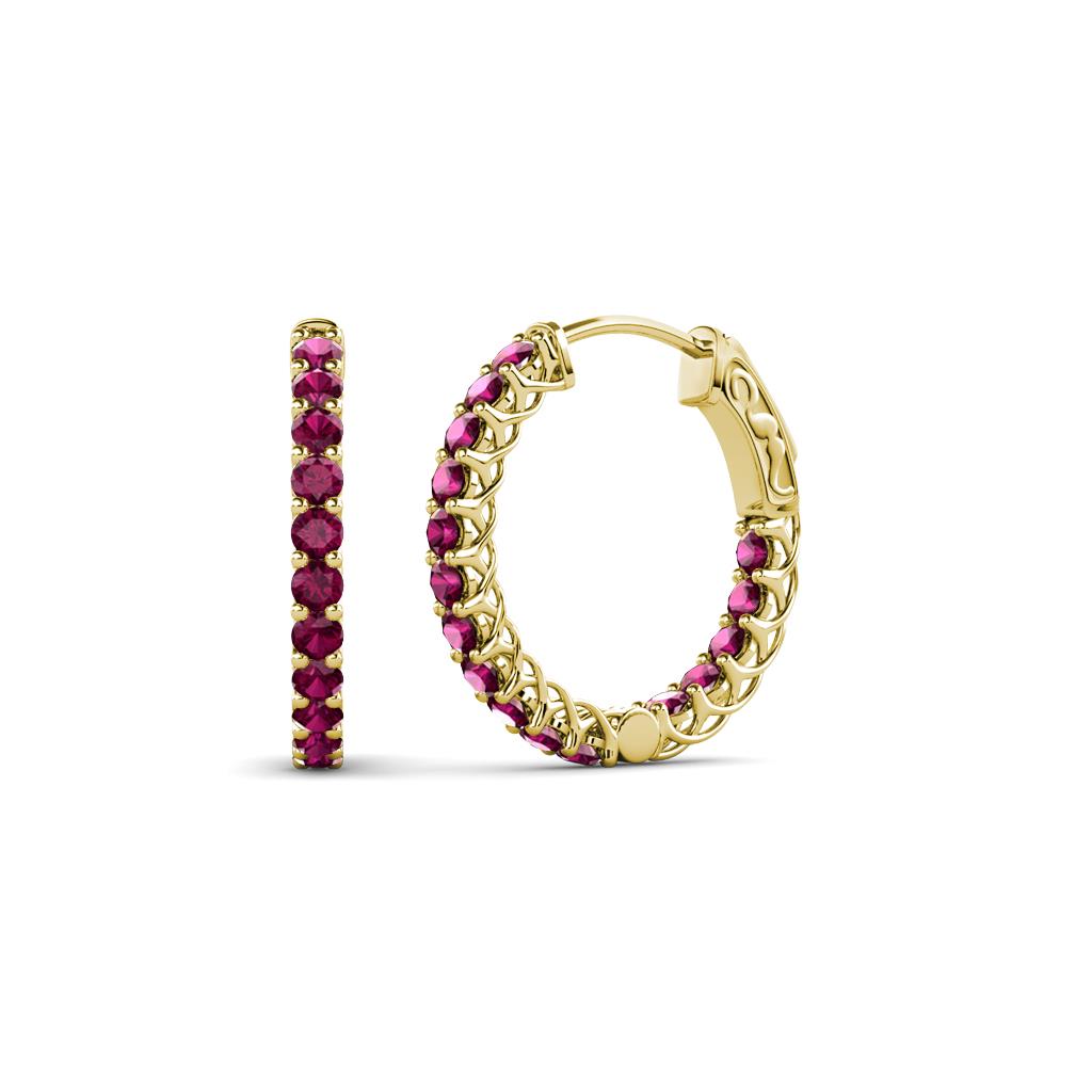 Amara Rhodolite Garnet Hoop Earrings 