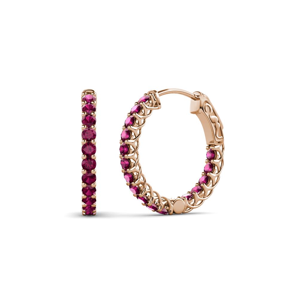 Amara Rhodolite Garnet Hoop Earrings 