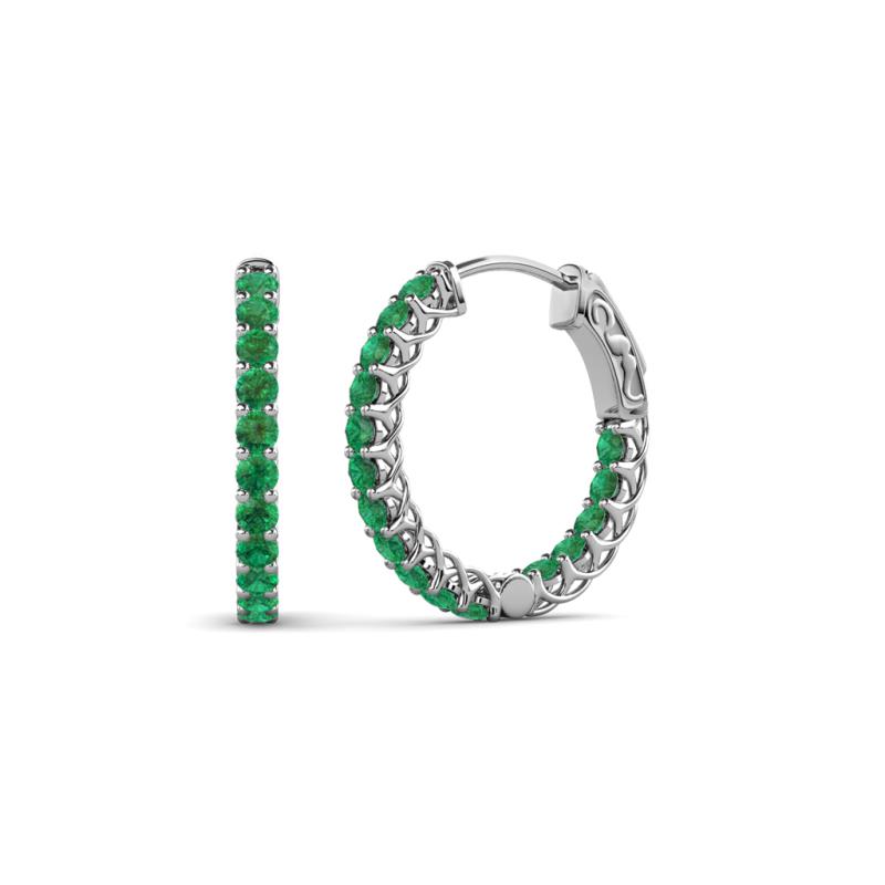 Amara Emerald Hoop Earrings 