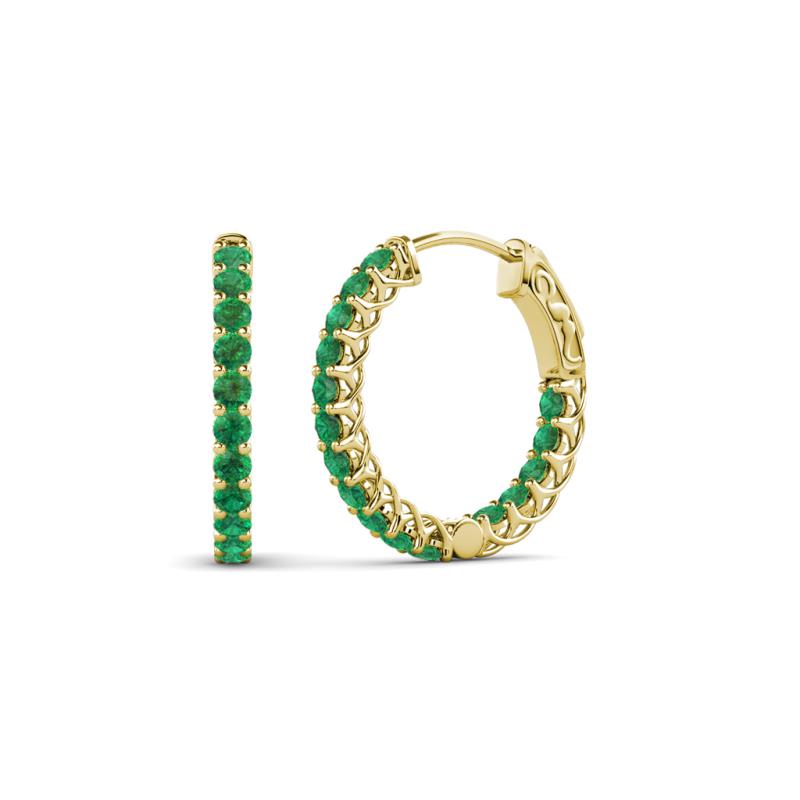 Amara Emerald Hoop Earrings 
