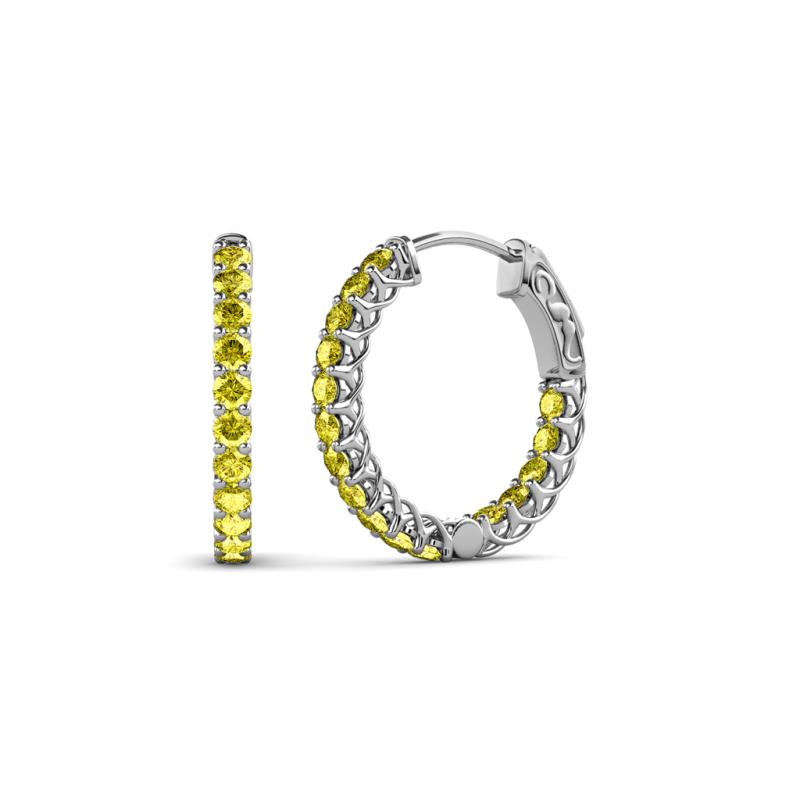 Amara Yellow Diamond Hoop Earrings 