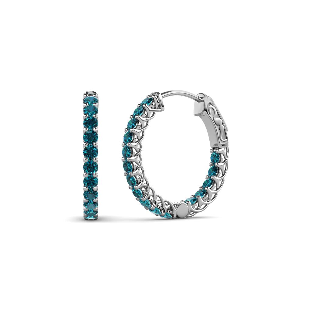 Amara Blue Diamond Hoop Earrings 