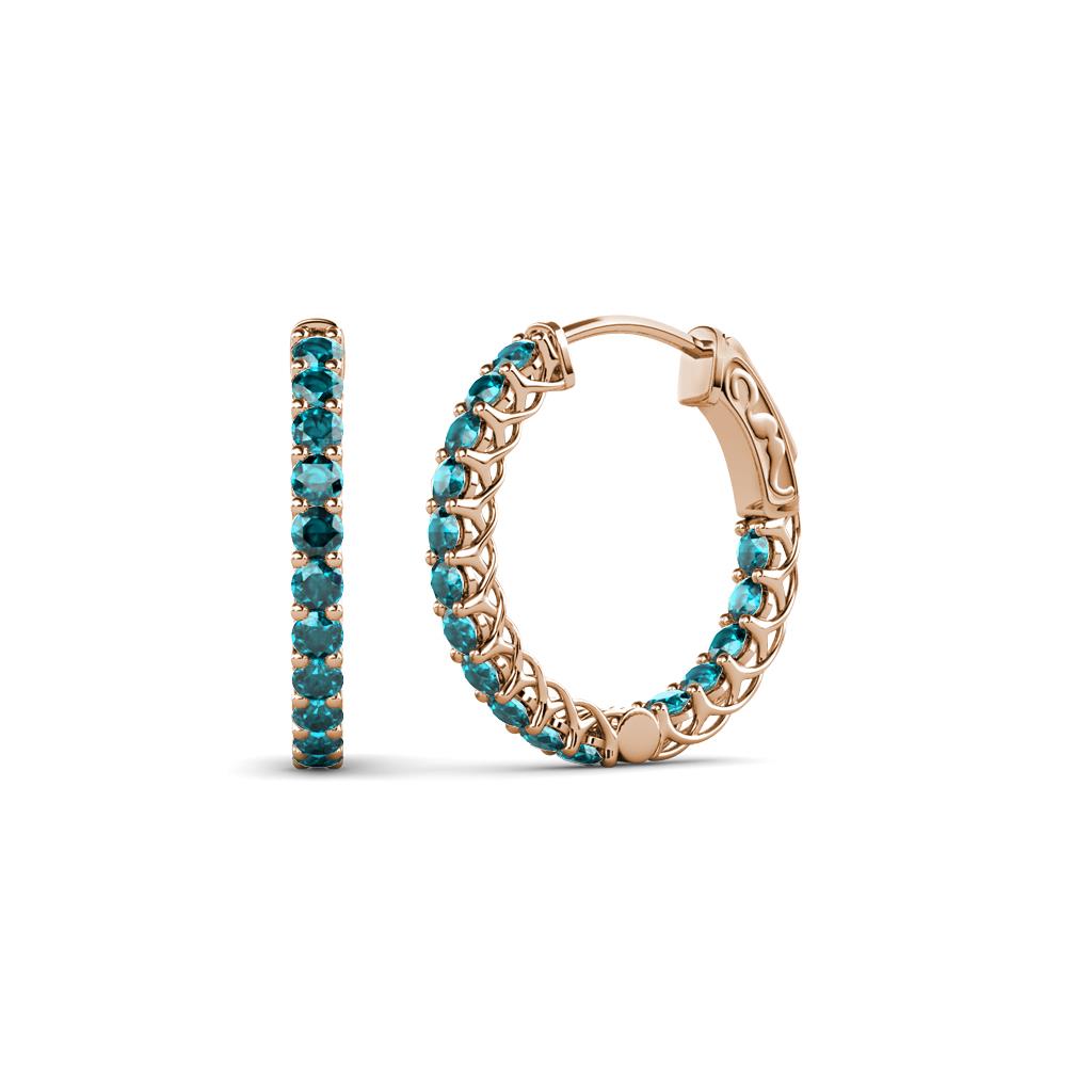 Amara London Blue Topaz Hoop Earrings 