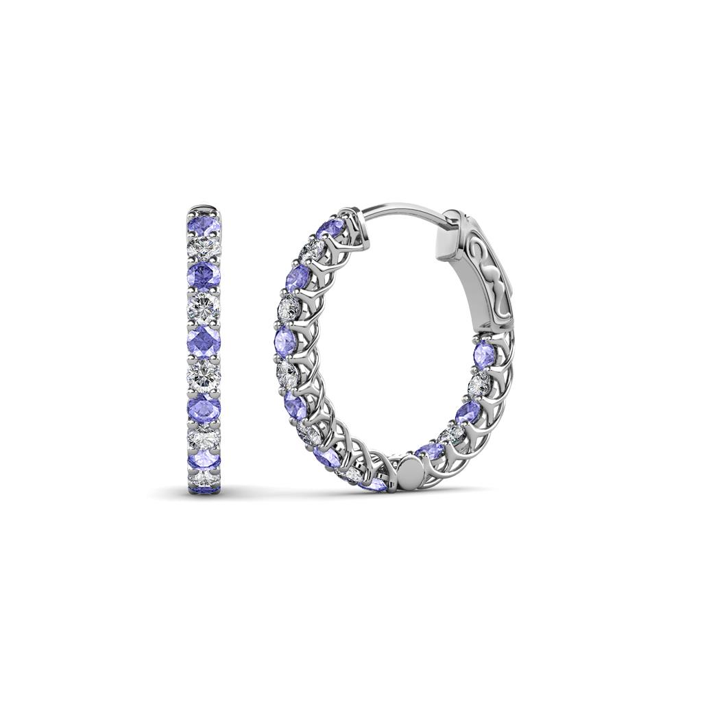 Amara Tanzanite and Diamond Hoop Earrings 