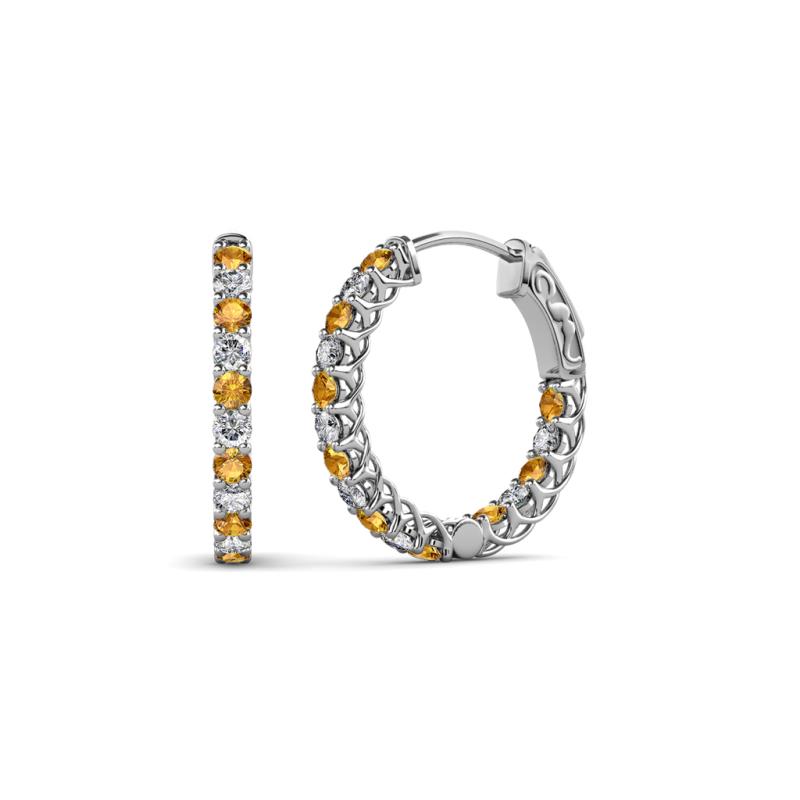 Amara Citrine and Diamond Hoop Earrings 