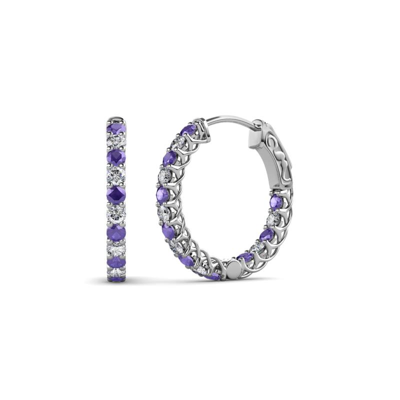 Amara Iolite and Diamond Hoop Earrings 