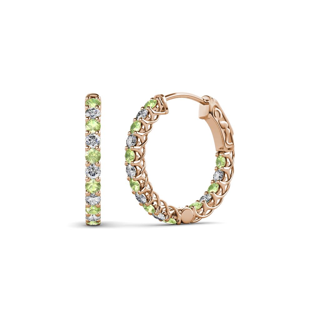 Amara Peridot and Diamond Hoop Earrings 