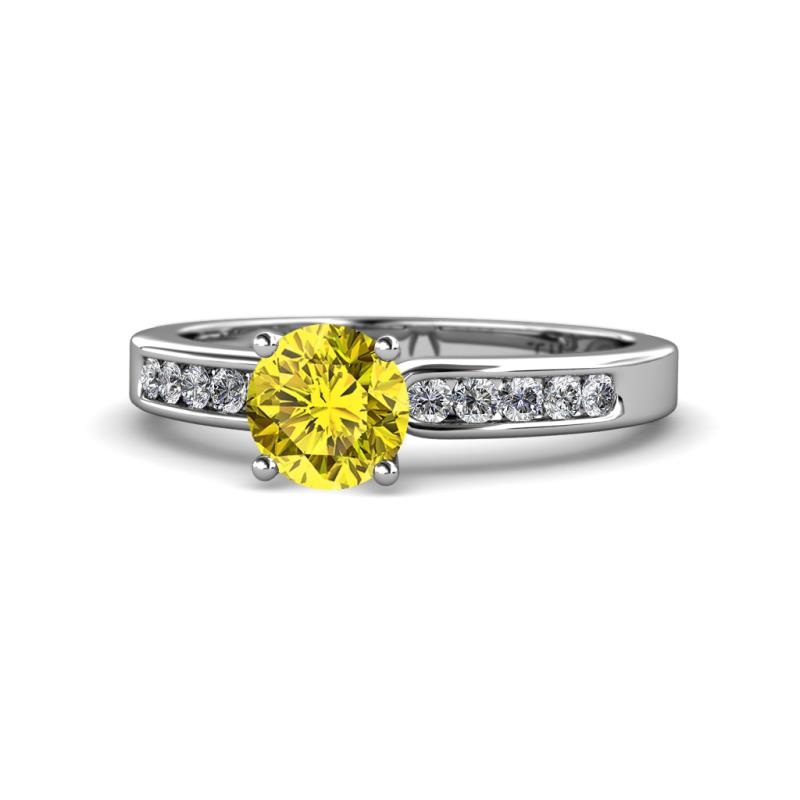 Enya Classic Yellow and White Diamond Engagement Ring 
