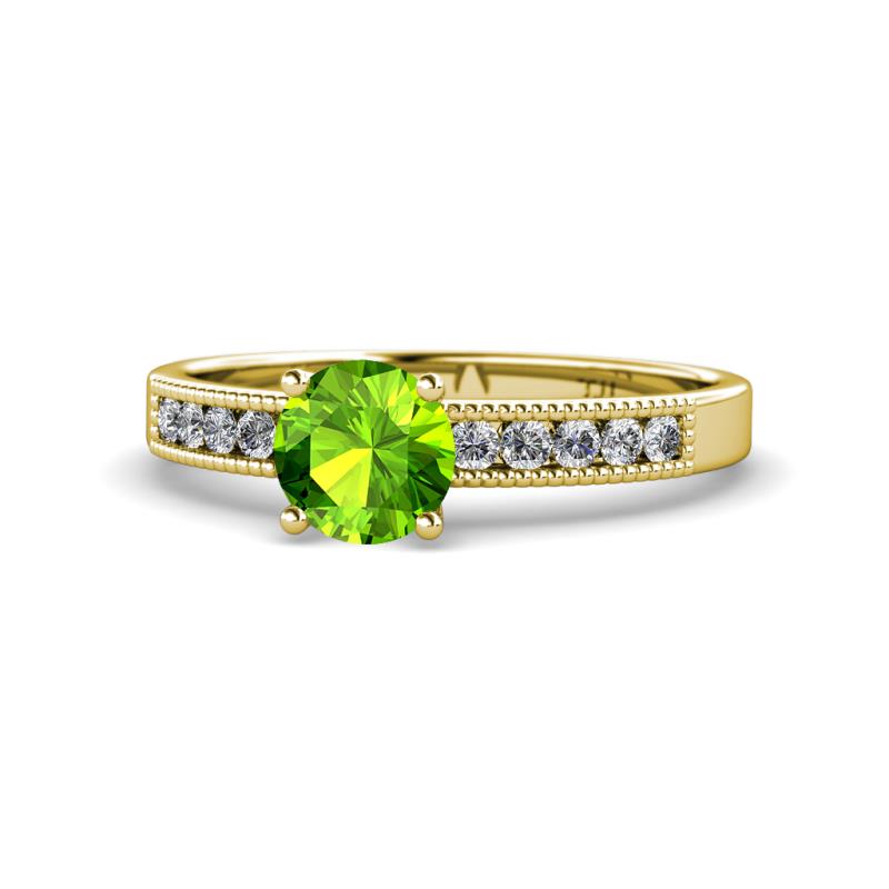 Ronia Classic Peridot and Diamond Engagement Ring 