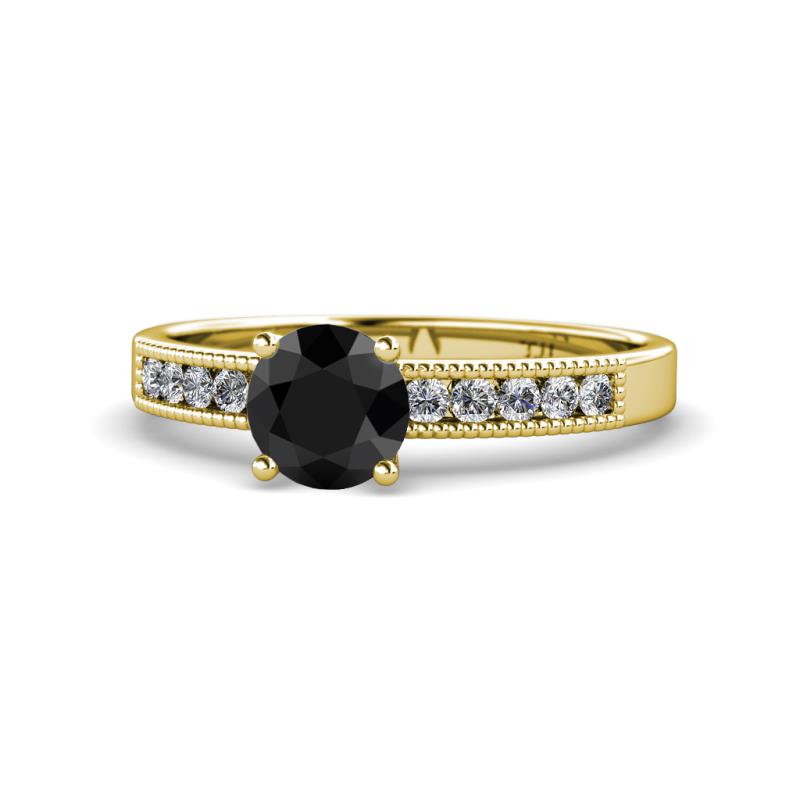 Ronia Classic Black and White Diamond Engagement Ring 